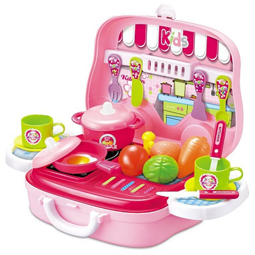 Cooking Chef Kitchen Set Pretend Play Set Briefcase - Pink
