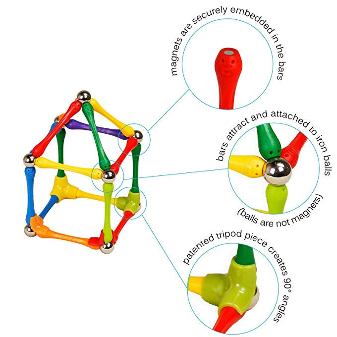 Magnetic Construction Sticks and Balls-124 pcs