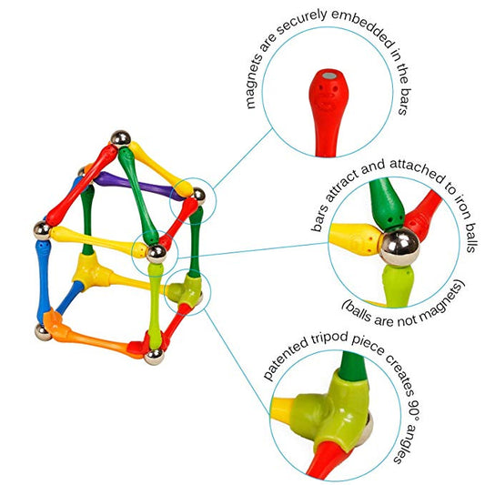 Magnetic Construction Sticks and Balls-124 pcs