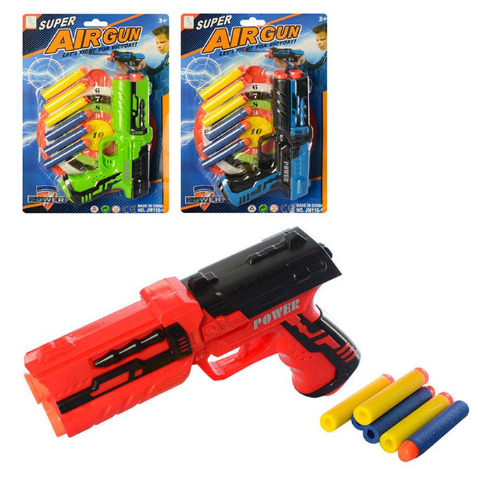 Super Power Soft Nerf Bullet Air Dart Shooting Gun - Multicolour