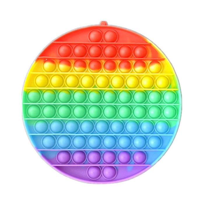 Big Size Push Pop-It Bubble Fidget Pop It Silicone Toy - 20 cm - Rainbow Circle