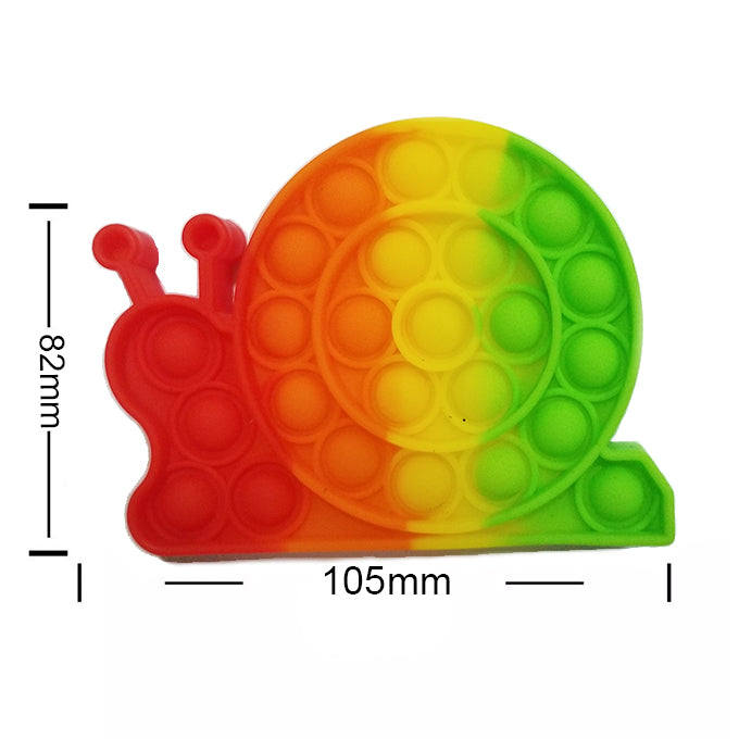 Push Pop Bubble Fidget Spinner Pop It Silicone Toy - 4 inches - Rainbow Snail