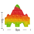 Push Pop Bubble Fidget Spinner Pop It Silicone Toy - 5 inches - Rainbow Rocket Mountain