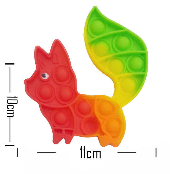 Push Pop Bubble Fidget Spinner Pop It Silicone Toy - 5 inches - Rainbow Squirrel