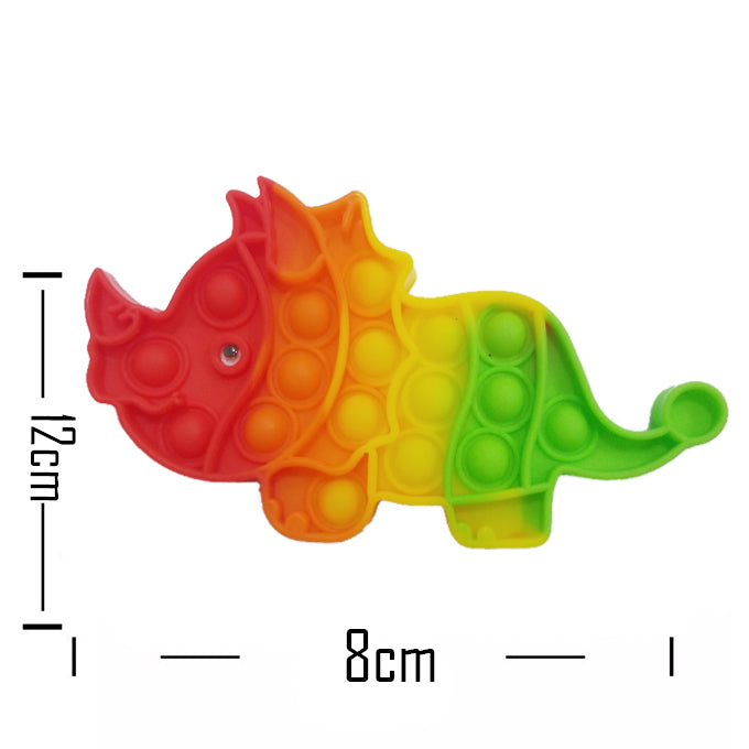 Push Pop Bubble Fidget Spinner Pop It Silicone Toy - 6 inches - Rainbow Rhinoceros