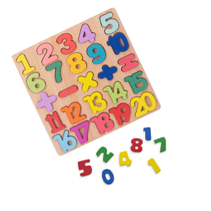 123 Numbers - Thick Wooden 3D Board Puzzle - 20 cm