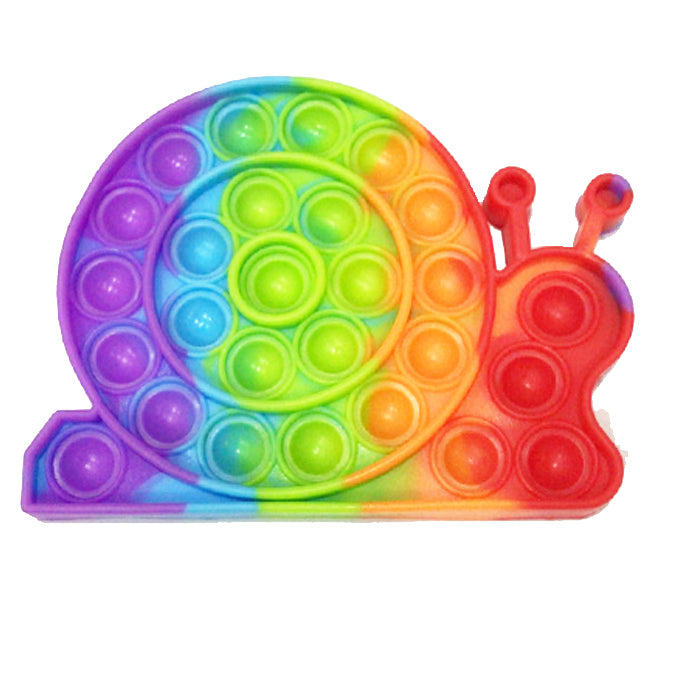 Push Pop Bubble Fidget Spinner Pop It Silicone Toy - 5 inches - New Rainbow Snail