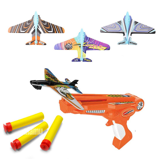 Aircraft Catapult Soft Foam Bulletss Darts Shooter with 3 Planes