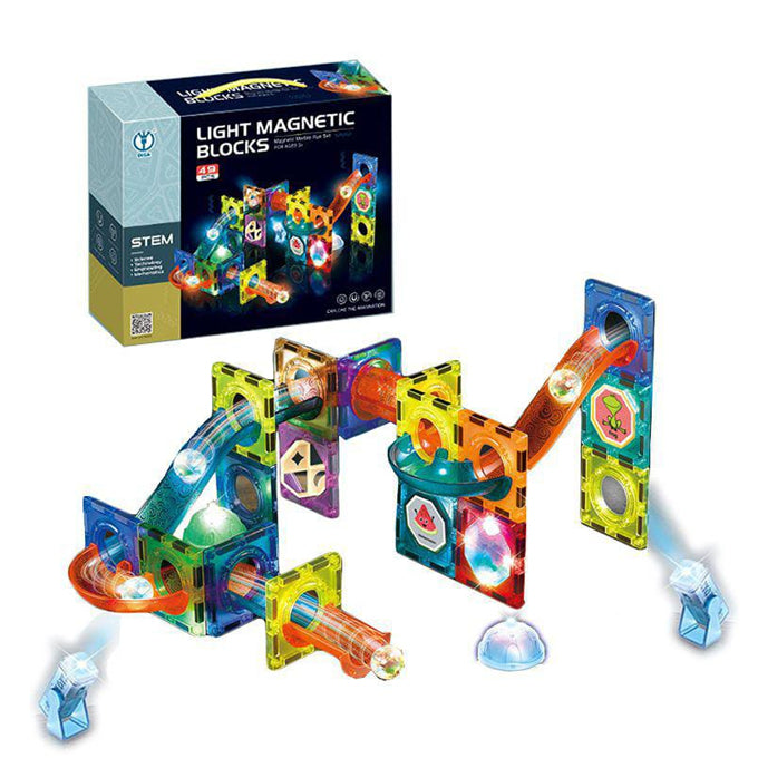 STEM Light Magnetic Blocks (Magnetic Marble Run set) - 49PCS