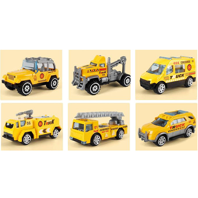 Construction Tractor &amp; Trucks Die Cast Vehicles Set - 6 pcs