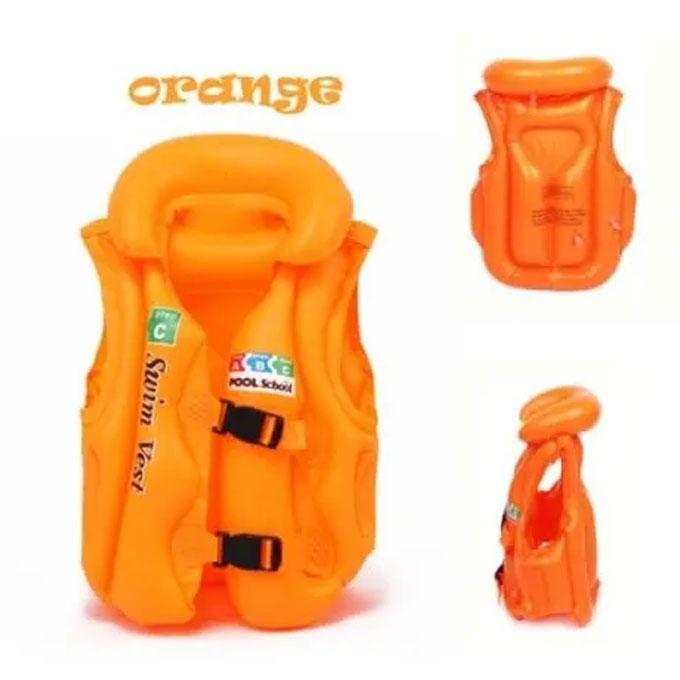 Inflatable Swimming Pool Vest Jacket for Kids - 18 inches - Orange