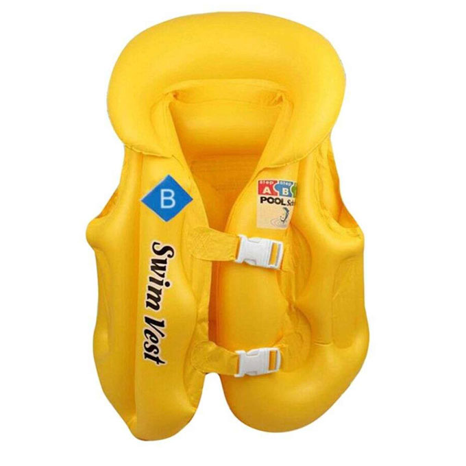 Inflatable Swimming Pool Vest Jacket for Kids - 24 inches - Yellow