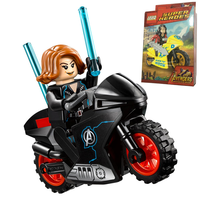 Super Heroes - Marvel Avengers Black Widow building block with Motor Bike