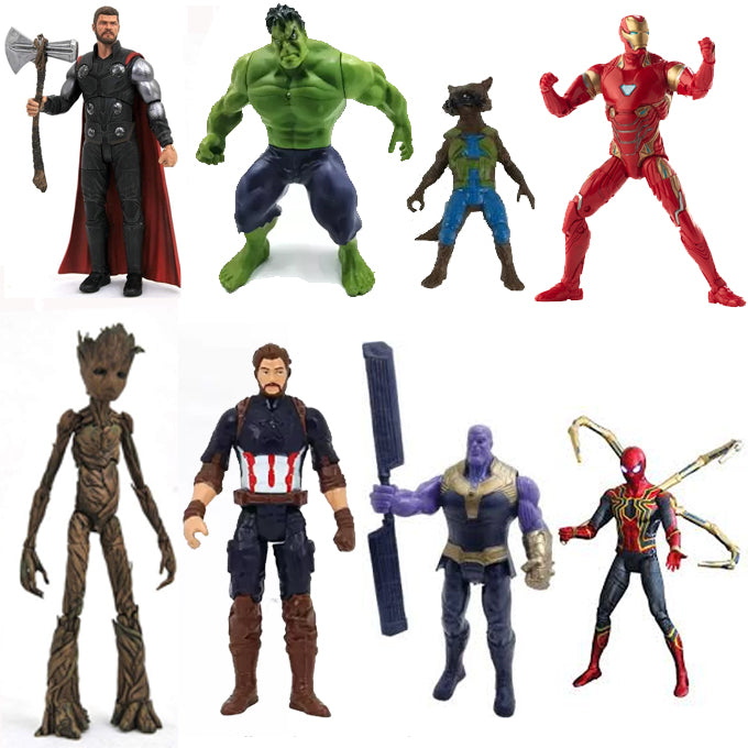 Marvel avengers Legends Series 8 pcs action figures set Collectible toys for kids