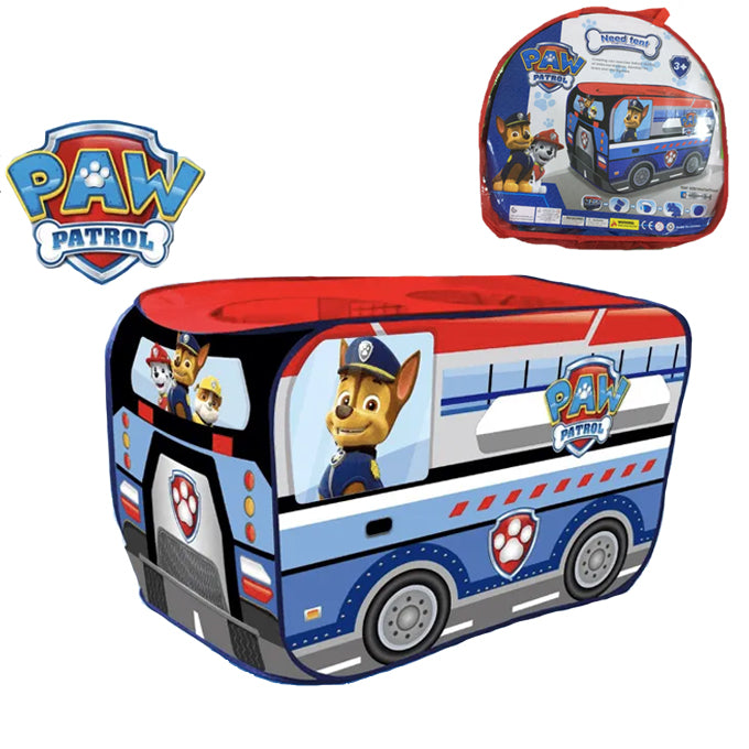 Paw Petrol Police Bus Pop Up Play Tent - Foldable Indoor/Outdoor Playhouse for Kids