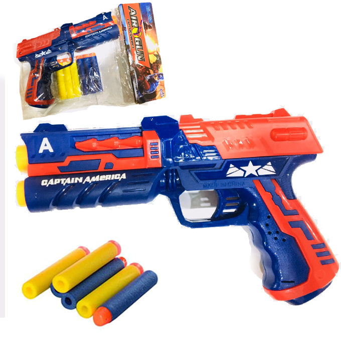 Captain America Air Dart Toy Gun 20 Meter Range - Multi color