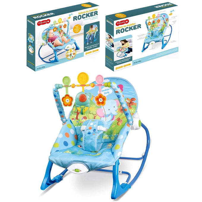 Infant To Toddler 2 in 1 Rocker - Elephant blue