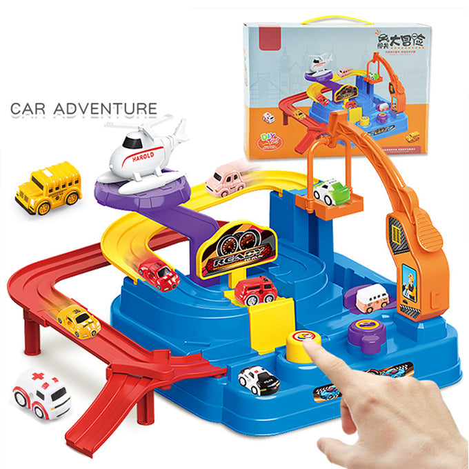 New Educational Car Adventure Race Track Toy Parking Garage Set with 2 cars - Mini