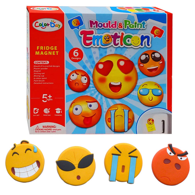 Mould &amp; Paint Emoticon Fridge Magnet - Craft Kit