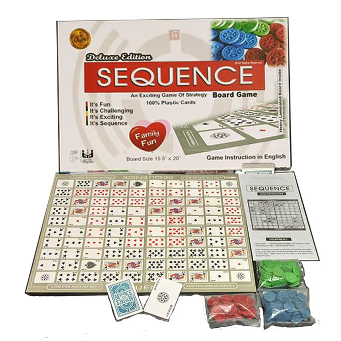 Sequence Deluxe Edition Board Game for Kids - Game of Strategy - Multi Color