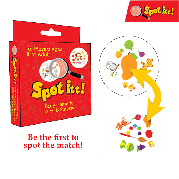 Spot itt! Activity Card Game for Kids of 2 to 8 Players - 48 Cards - Multi Color