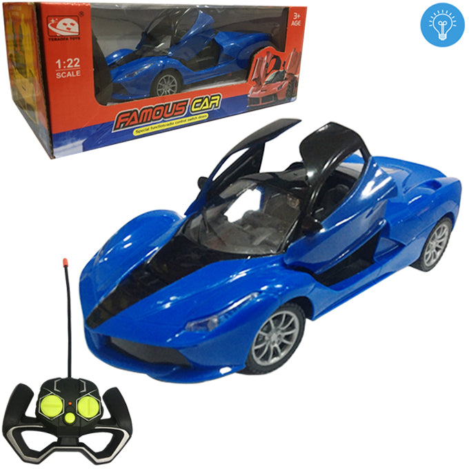 Remote Control La-Ferrari Door Open Car Toy For Kid - 4 channel 1:22 Scale - Blue