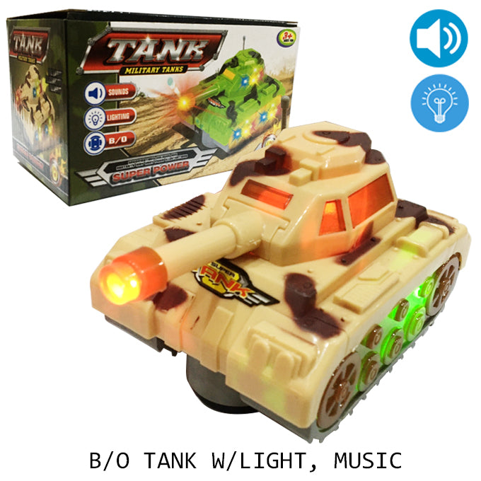 Military Tank Plastic Light and Sound Toy for Kids - Multi Color