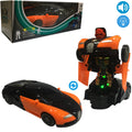 Transformer Bugatti Robot Car - Light &amp; Music - Orange