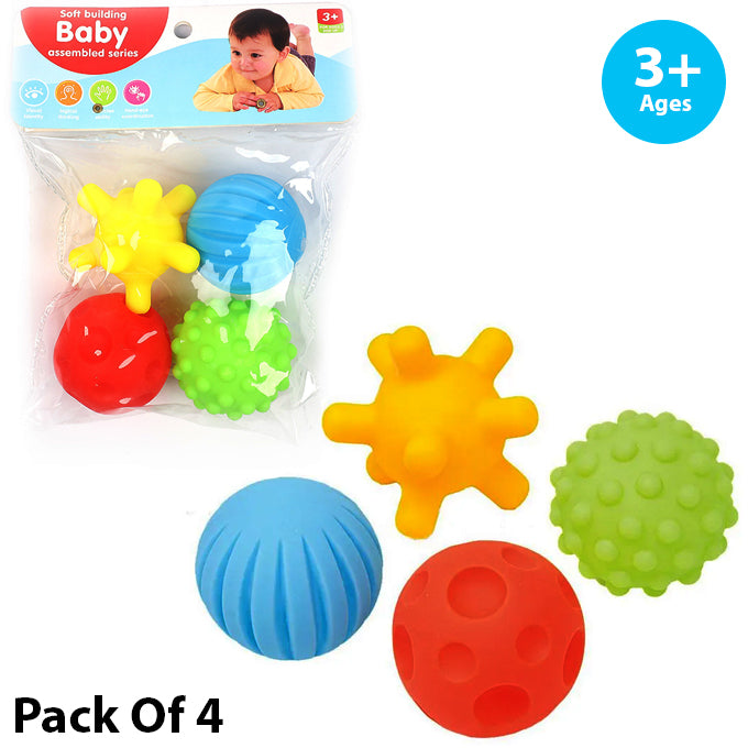 Corona Balls Pack Of 4 Baby Bath Toys - Multi Colors