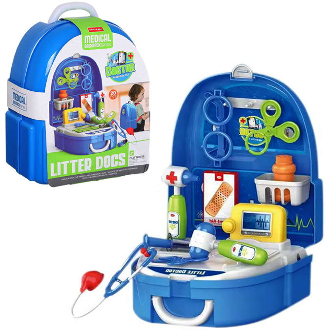 Little Doctor Medical Backpack for Kids - 20 Pieces Set - Medical Play House