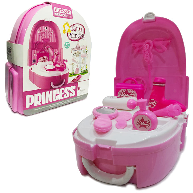 Fairy Princess Dresser Backpack for Kids - 17 Pieces Set - Beauty Play House