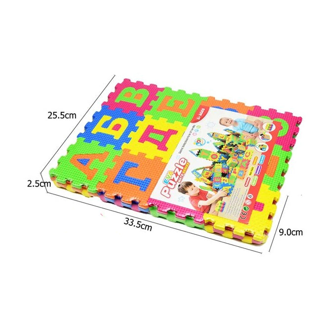 Eva Puzzle 36 Pcs Abc Foam Mats (9x9 cm) - Multi Color