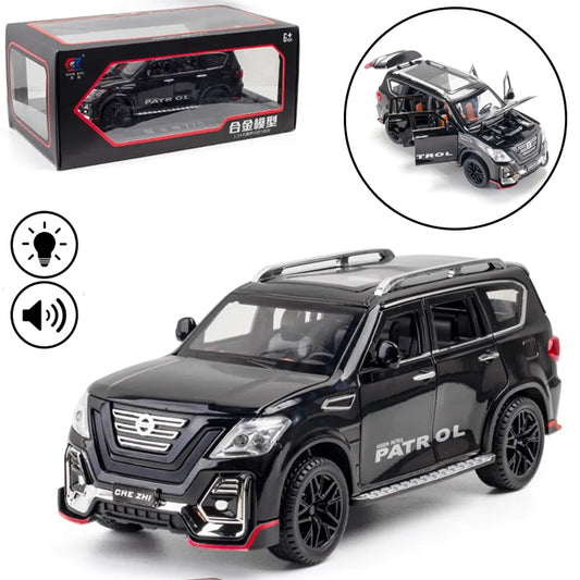 XLG Nissan Patrol Die Cast Model Car 1:24 Scale - Lights &amp; Music - Black