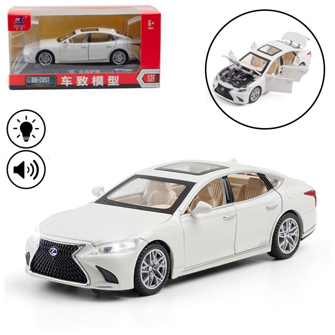 Lexus Die Cast Car Model 4 Door Open With Trunk &amp; Bonult - 1:32 Scale – Toys For Boys - White