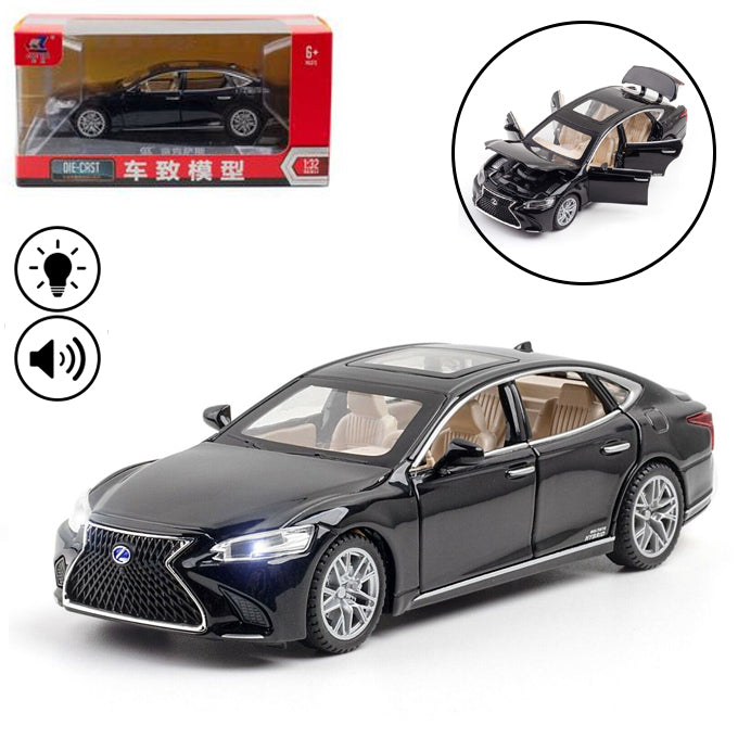 Lexus Die Cast Car Model 4 Door Open With Trunk &amp; Bonult - 1:32 Scale – Toys For Boys - Black