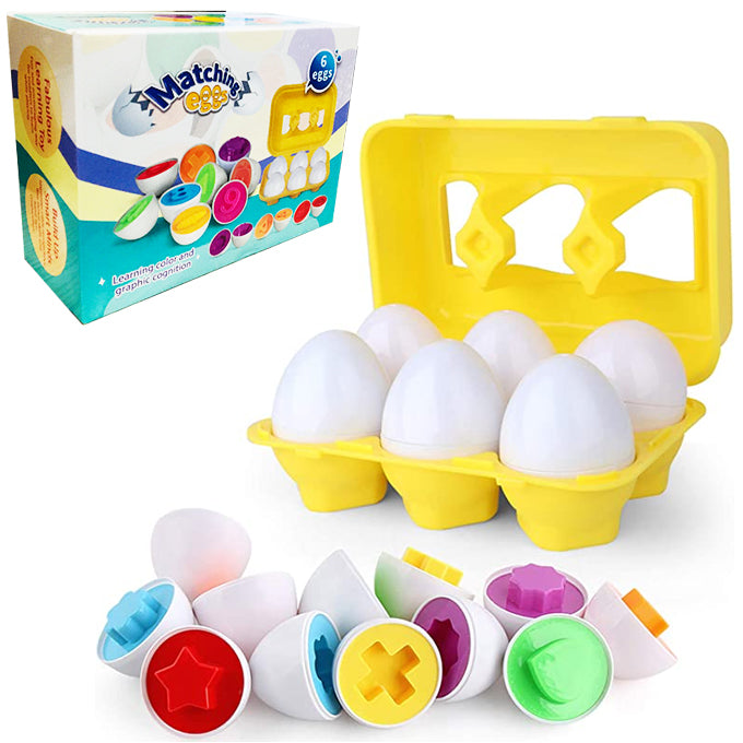 Shapes and Colors Matching Eggs Toy – Set of 6 Eggs