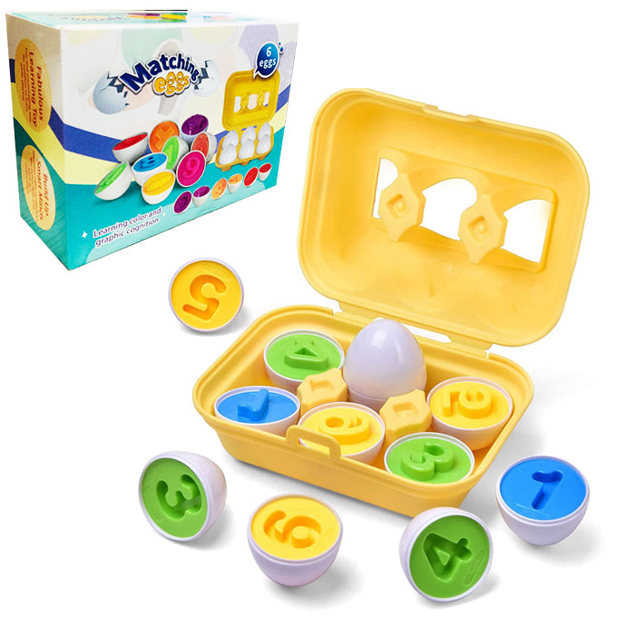 Numbers and Colors Matching Eggs Toy – Set of 6 Eggs