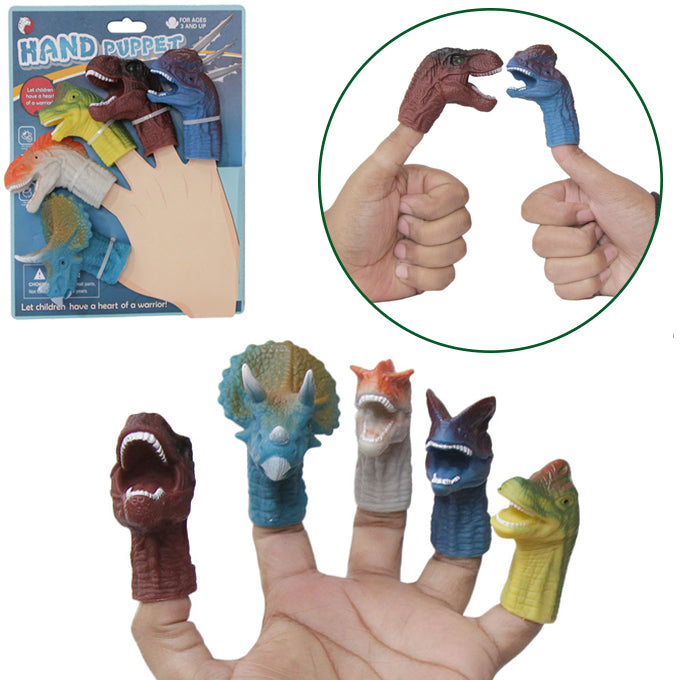 Finger Puppet - Jurassic World Dinosaur - 5 Fingers - Multi Color