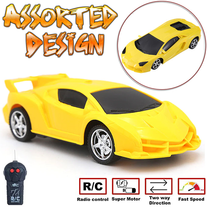 Remote Control Lamborghini 2 Channel Famous Sport Car Radio Control - Assorted Designs - Yellow