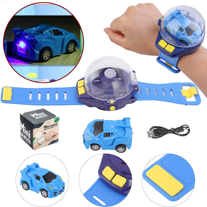 Mini Watch Remote Control Car 2.4GHz Rechargeable Car - Adjustable Strap - USB Charging Mini Wireless Watch - Assorted Color