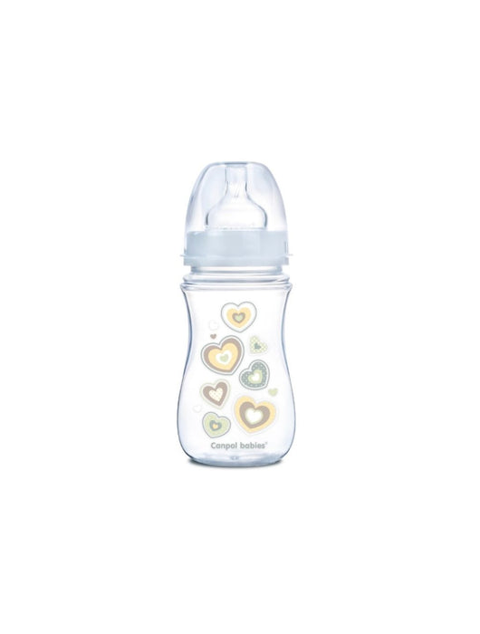 240 ml wide neck anticolic bottle EasyStart - Newborn baby beige hearts