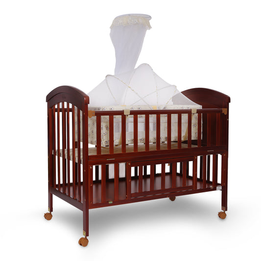 TINNIES WOODEN COT-BROWN